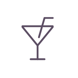 Icon of cocktail glass with straw